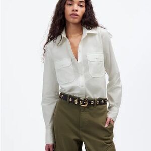 NEW Madewell White Button-Up Shirt Size 8